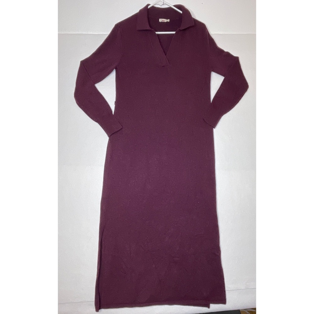Faherty Women Legend Sweater Maxi Dress Small Burgundy Plum